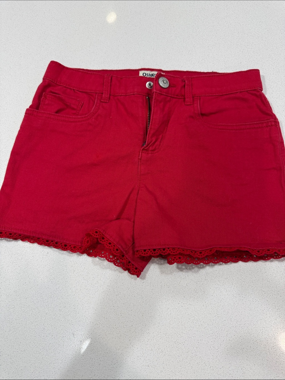 OshKosh B'gosh Red Lace-Trim Girls' Shorts